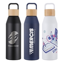 Clive 24 oz Recycled Aluminum Bottle with Bamboo Lid