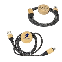 Bolt 4- in -1 39 Bamboo and rPET 100W Charging Data Cable