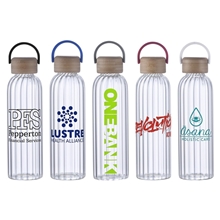 Eos 21 oz Glass Bottle w / Bamboo Lid