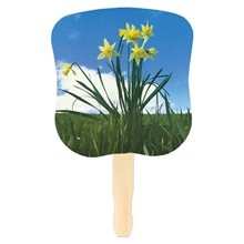 Stock Design Hand Fan - Daffodils, Full Color Digital