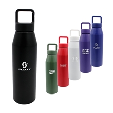 25 oz Recycled Aluminum Bottle with Carabiner Lid, Laser Engraved, Small