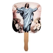 Stock Design Hand Fan - Resurrection Of Jesus, Full Color Digital