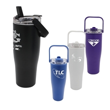 30 oz Recycled Tumbler with Handle Lid, Laser, Premium