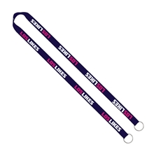 IMPORT Rush 5/8 Dye - Sublimated 2- Ended Lanyard with Dual Sewn Silver Metal Split - Ring