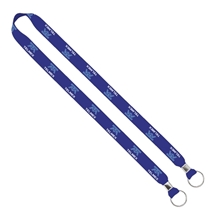 IMPORT Rush 3/4 Dye - Sublimated 2- Ended Lanyard with Dual Silver Crimp Split - Ring