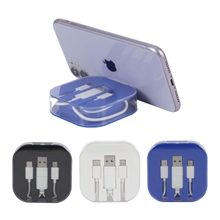 Tetra 4- in -1 Charging Cable With Recycled ABS Case Built - In Phone Stand