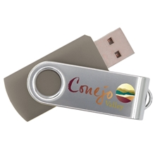 USB Flash Drive Silver Swivel