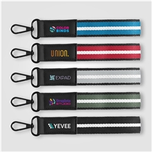 Newport rPET Woven Chevron Snap Trigger Keychain - 7.5 x 1