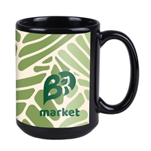 Full Color 15 oz Black Ceramic Mug