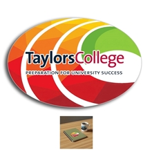 3 x 2 Oval Full Color Removable 6 Mil Kiss - Cut Stickers