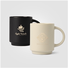 11 oz Ceramic Mug with bamboo board