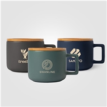 Caf Virtuoso - 12 oz. Ceramic Mug with Bamboo Lid - Ceram - X