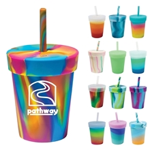 SiliPint Silicone 8 oz Kids Straw Tumbler