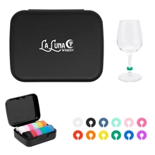 Silicone Wine Glass Markers In Recycled Case