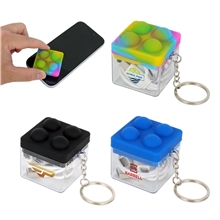 Push Pop Charging Cable with Keyring Screen Cleaner