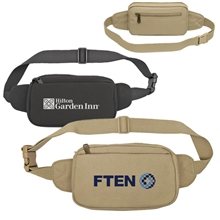 Poly - Cotton Canvas 3- Zipper Fanny Pack / Crossbody Pack