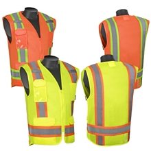 Class 2 Surveyor Solid Front Mesh Back Safety Vest