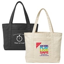 Classic Solid Color Poly - Cotton Canvas Boat Tote
