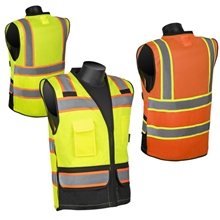 Class 2 Foreman Surveyor Solid Front Mesh Back Safety Vest