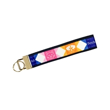 1 X 5 Sublimated Key Strap with Gold - Colored Hardware
