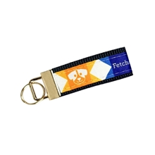 1 X 3 Sublimated Key Strap with Gold - Colored Hardware
