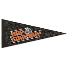 8 x 18 Classic White Felt Pennant - With 1 sewn Strip