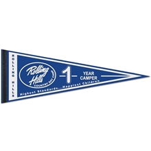9 x 24 Classic White Felt Pennant - With 1 sewn Strip
