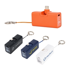 Bijou 1200mAh UL Listed Power Bank with USB - C Tip Keyring