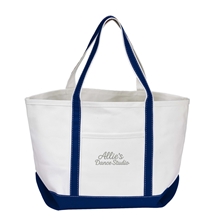 Open Canvas Boat Bag with Embroidery
