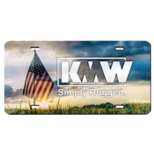 Acrylic License Plate - 12 x 6 - Printed on White With Laser Cuts