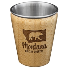 Montana State Bamboo and Stainless Steel Shot Glass