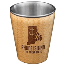 Rhode Island State Bamboo and Stainless Steel Shot Glass