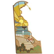 Delaware State Shaped Serving and Cutting Board with Artwork by Summer Stokes