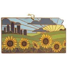 Kansas State Shaped Serving and Cutting Board with Artwork by Summer Stokes