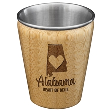 Alabama State Bamboo and Stainless Steel Shot Glass