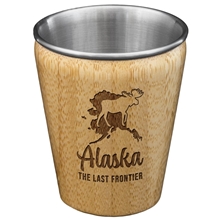 Alaska State Bamboo and Stainless Steel Shot Glass