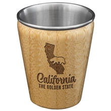 California State Bamboo and Stainless Steel Shot Glass