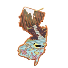 New Jersey State Shaped Serving and Cutting Board with Artwork by Summer Stokes