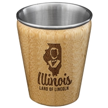 Illinois State Bamboo and Stainless Steel Shot Glass