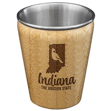 Indiana State Bamboo and Stainless Steel Shot Glass