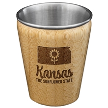Kansas State Bamboo and Stainless Steel Shot Glass