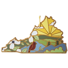 Virginia State Shaped Serving and Cutting Board with Artwork by Summer Stokes