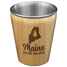 Maine State Bamboo and Stainless Steel Shot Glass
