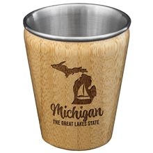 Michigan State Bamboo and Stainless Steel Shot Glass