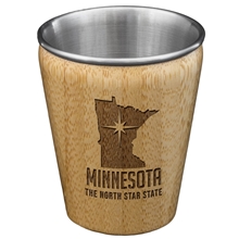 Minnesota State Bamboo and Stainless Steel Shot Glass