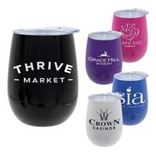 Pure 12 oz Recycled Wine Glass with Lid