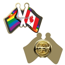 Digistock Lapel Pins Double Flag