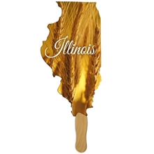 Illinois State Shape Hand Fan Full Color (1 Side)
