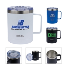 iCOOL(R) Elbert 14 oz Double Wall, Vacuum Mug w / Copper Lining