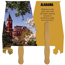 Alabama State Shape Hand Fan Full Color (2 Sides)